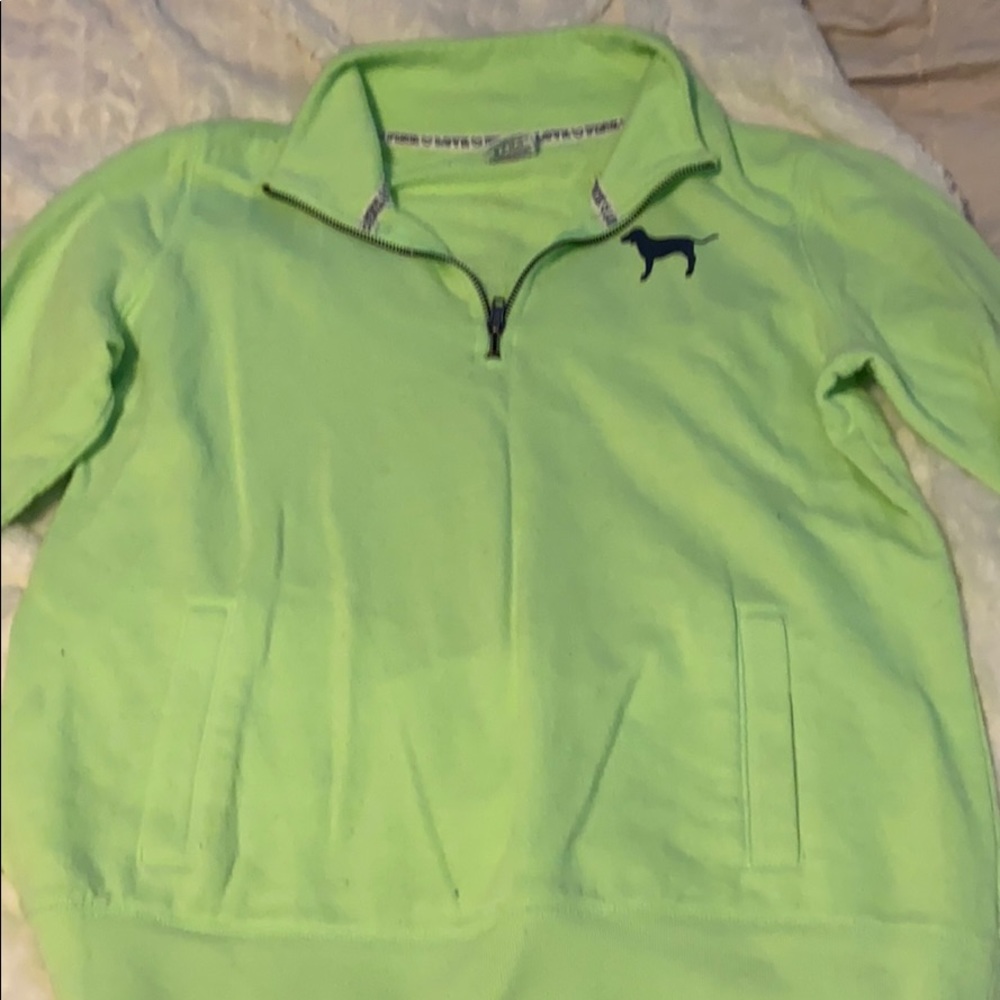 Pink hoodie lime green